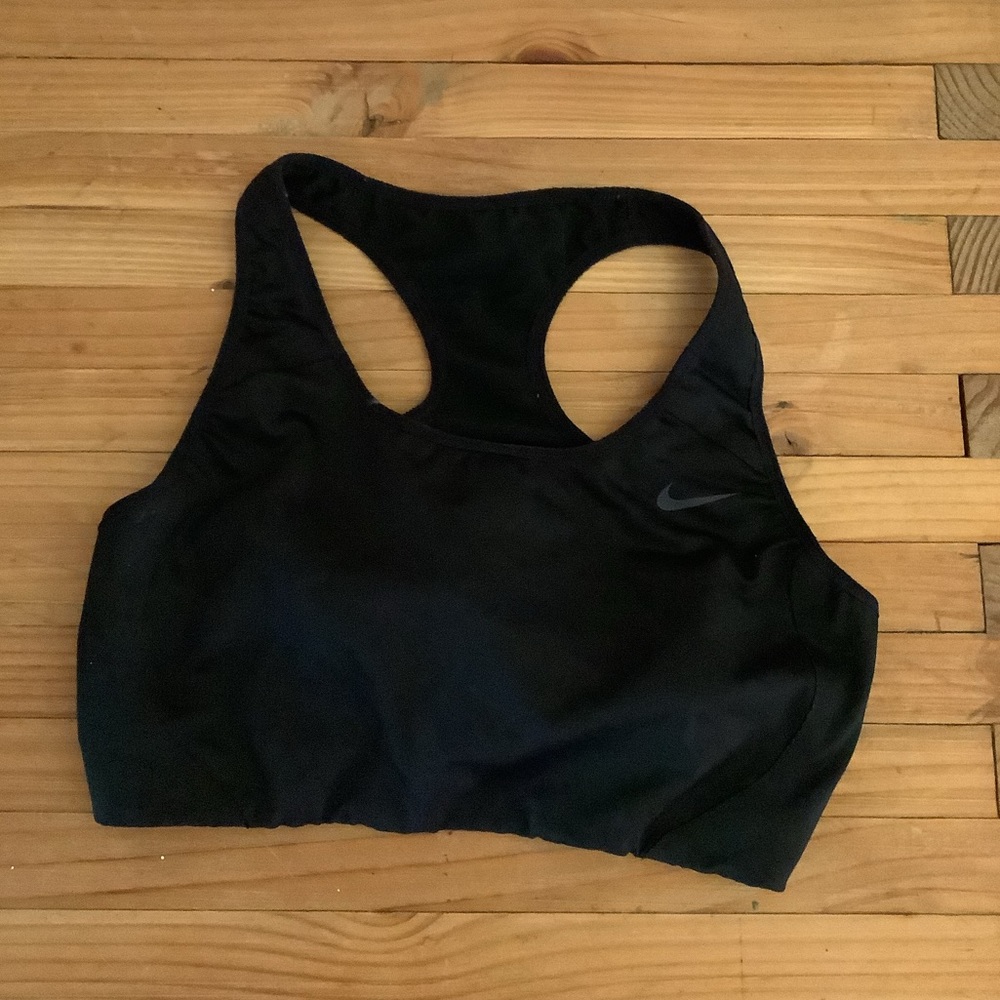 Women's Nike Dri-Fit Black Sports Bra, Size Large, Racerback Part is Mesh